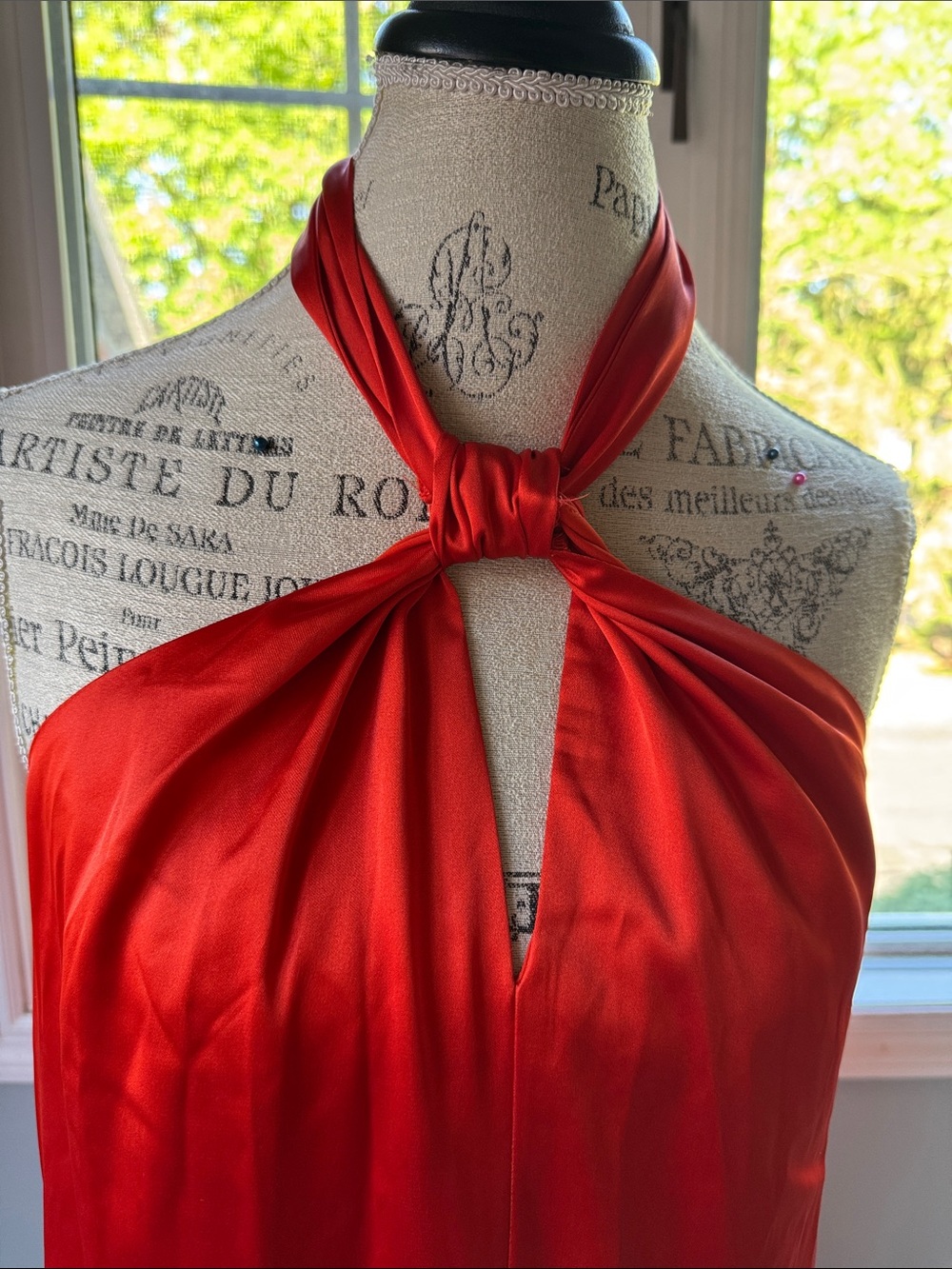 INC international Concepts rocket red halter fringed silky midi dress NWT Medium - Picture 5 of 10
